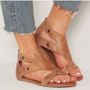 Bed Stu Soto Flat Ankle Sandals Women’s 9 – Tan Rustic Leather Lagenlook